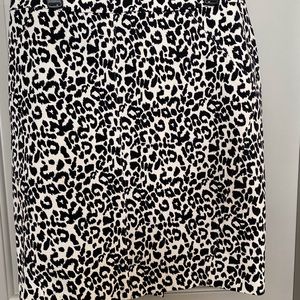 Black and white leopard print skirt